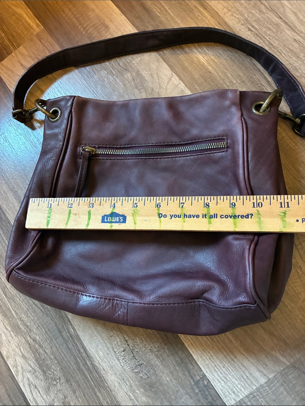 American Leather Co. Women’s Leather Shoulder Bag - Plum Purple - Picture 10 of 16